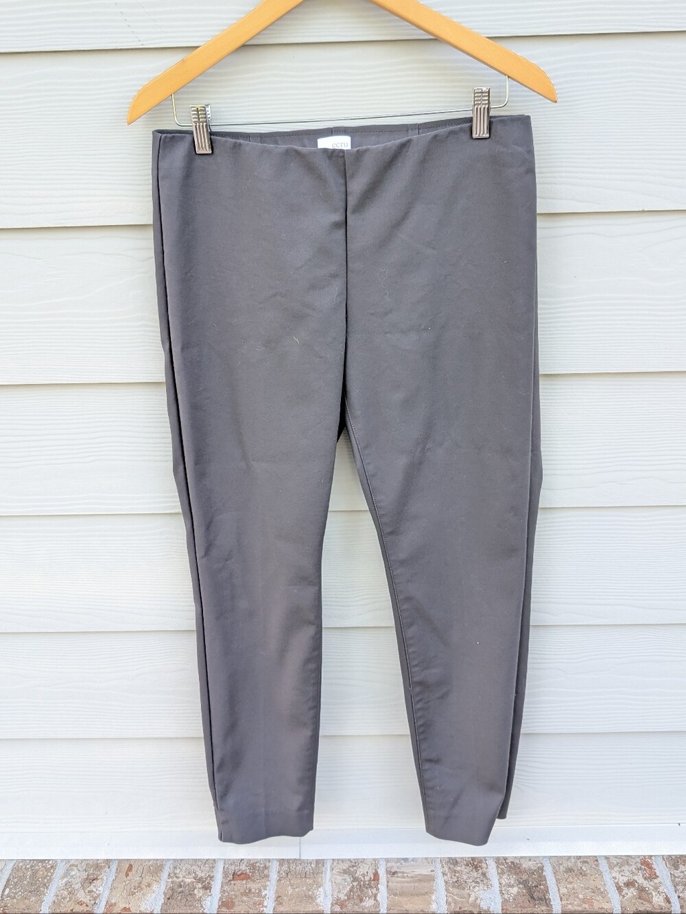 Ecru Pants Size 6 Gray Straight Leg Classy Fitted Office Dressy Casual